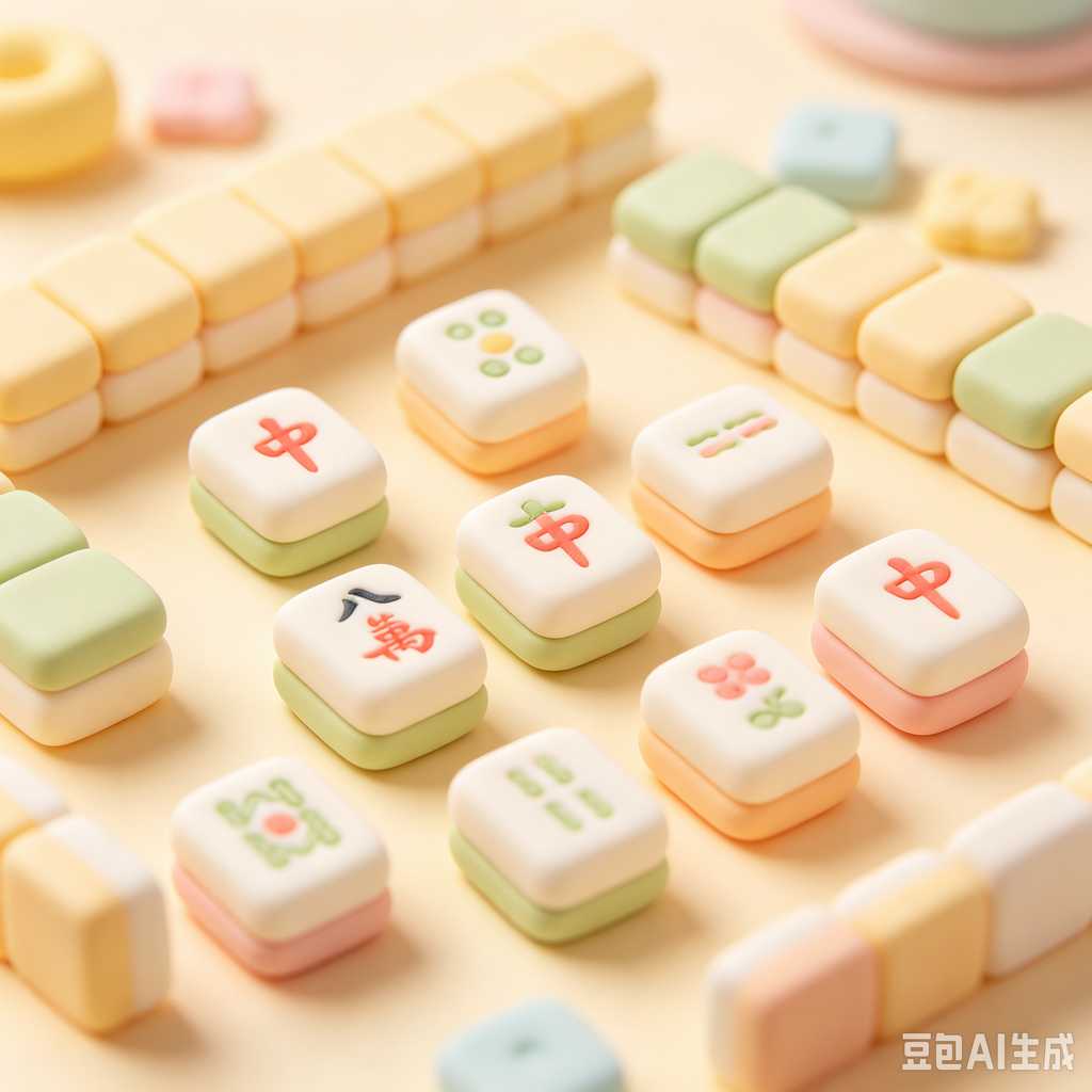 vintage text mahjong set